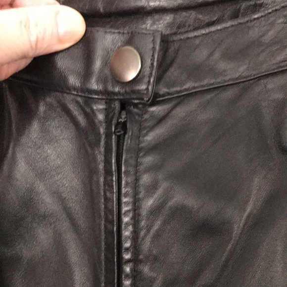 LEATHER GENUINE SKIRT SZ 10 BLACK BY TANNERY WEST EXCELLENT CONDITION! - Picture 3 of 10